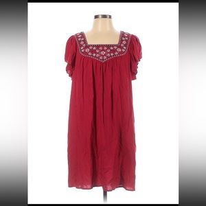 NWT Max Studio Red Embroidered Mini Dress/Tunic Large